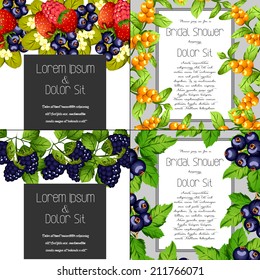 Wedding invitation cards with floral elements