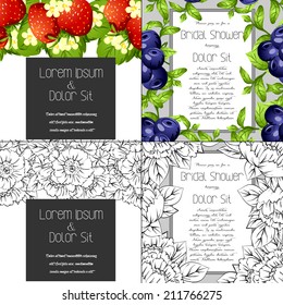 Wedding invitation cards with floral elements