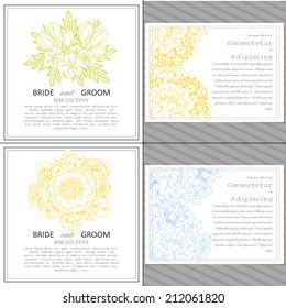 Wedding invitation cards with floral elements
