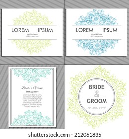 Wedding invitation cards with floral elements