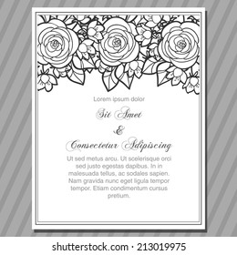 Wedding invitation cards with floral elements