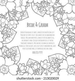 Wedding invitation cards with floral elements