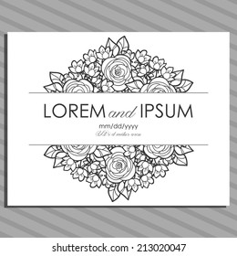 Wedding invitation cards with floral elements