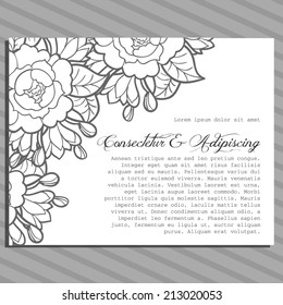 Wedding invitation cards with floral elements