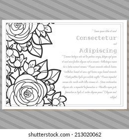 Wedding invitation cards with floral elements