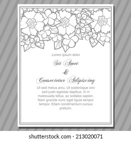 Wedding invitation cards with floral elements
