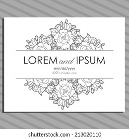 Wedding invitation cards with floral elements