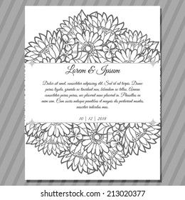 Wedding invitation cards with floral elements