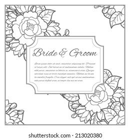 Wedding invitation cards with floral elements