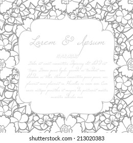 Wedding invitation cards with floral elements