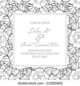 Wedding invitation cards with floral elements
