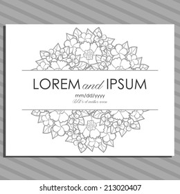 Wedding invitation cards with floral elements