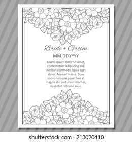 Wedding invitation cards with floral elements