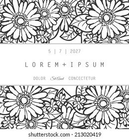 Wedding invitation cards with floral elements