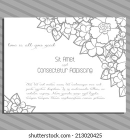 Wedding invitation cards with floral elements