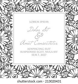 Wedding invitation cards with floral elements