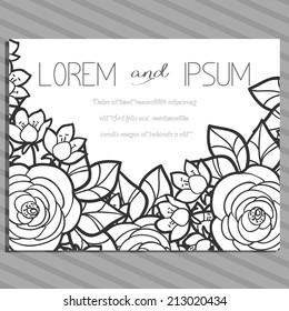 Wedding invitation cards with floral elements