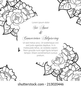 Wedding invitation cards with floral elements