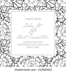 Wedding invitation cards with floral elements