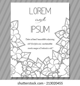 Wedding invitation cards with floral elements