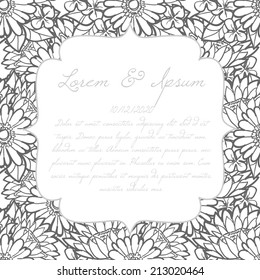 Wedding invitation cards with floral elements