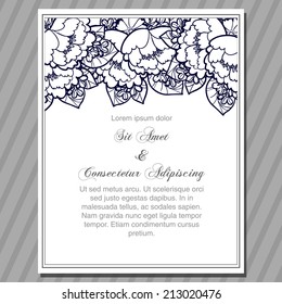 Wedding invitation cards with floral elements