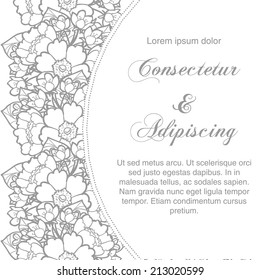 Wedding invitation cards with floral elements