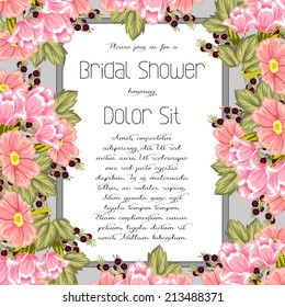 Wedding invitation cards with floral elements