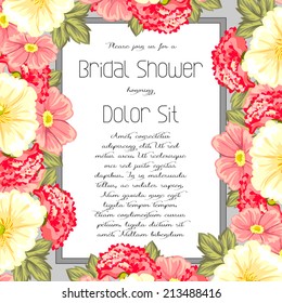 Wedding invitation cards with floral elements