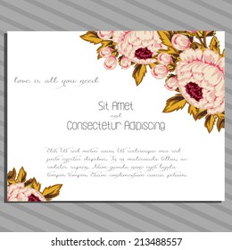 Wedding invitation cards with floral elements