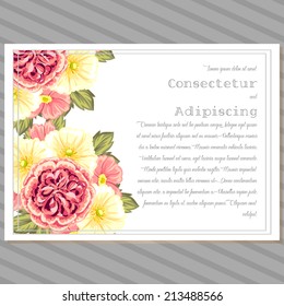 Wedding invitation cards with floral elements
