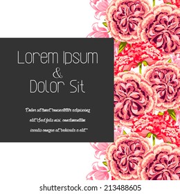 Wedding invitation cards with floral elements