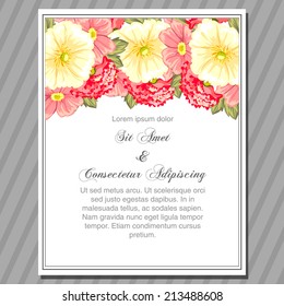 Wedding invitation cards with floral elements