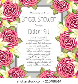Wedding invitation cards with floral elements