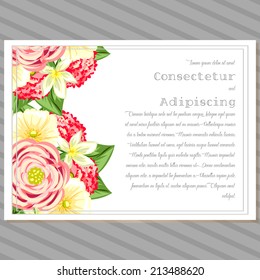Wedding invitation cards with floral elements