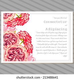 Wedding invitation cards with floral elements