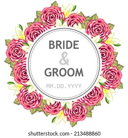 Wedding invitation cards with floral elements
