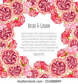 Wedding invitation cards with floral elements