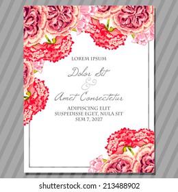 Wedding invitation cards with floral elements