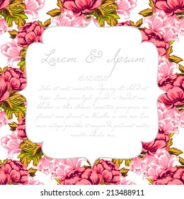 Wedding invitation cards with floral elements