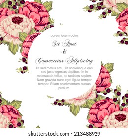 Wedding invitation cards with floral elements