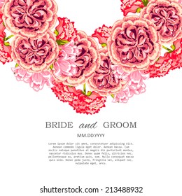 Wedding invitation cards with floral elements