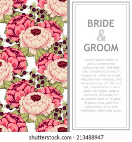 Wedding invitation cards with floral elements