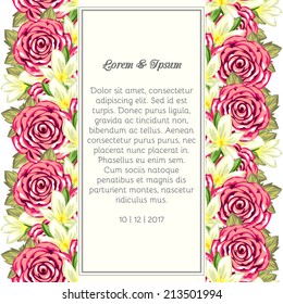 Wedding invitation cards with floral elements