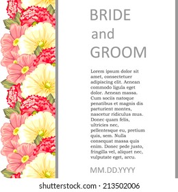 Wedding invitation cards with floral elements