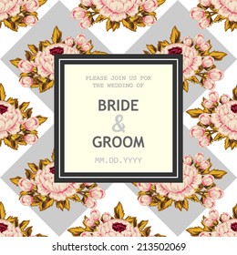 Wedding invitation cards with floral elements