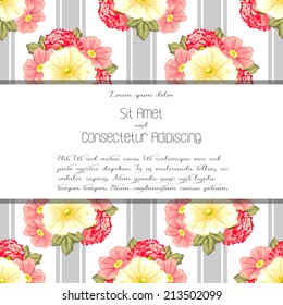 Wedding invitation cards with floral elements