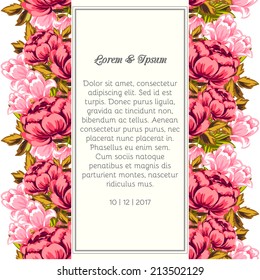 Wedding invitation cards with floral elements