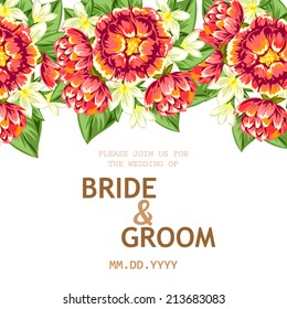Wedding invitation cards with floral elements