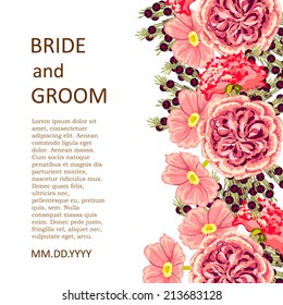 Wedding invitation cards with floral elements
